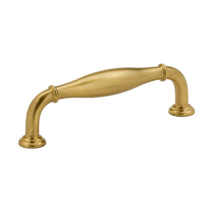 Creations® Charlie's Series A726-35-SB Cabinet Pull, 4-1/8 in L Handle, 1-3/8 in Projection, Brass, Satin Brass