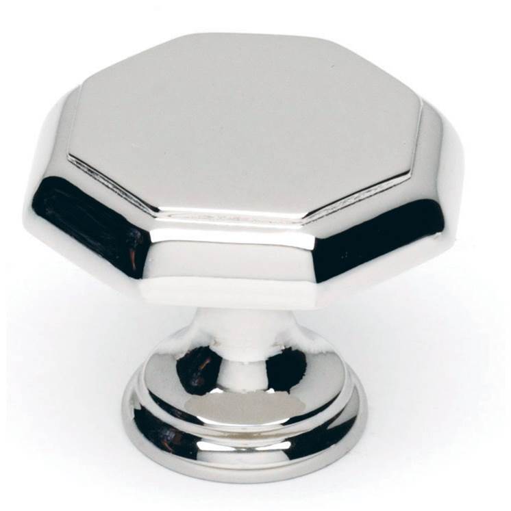 Creations® CONTEMPORARY Series A828-14-PC Cabinet Knob, 1-1/4 in L, Hexagon, 1-1/8 in Projection, Brass, Polished Chrome