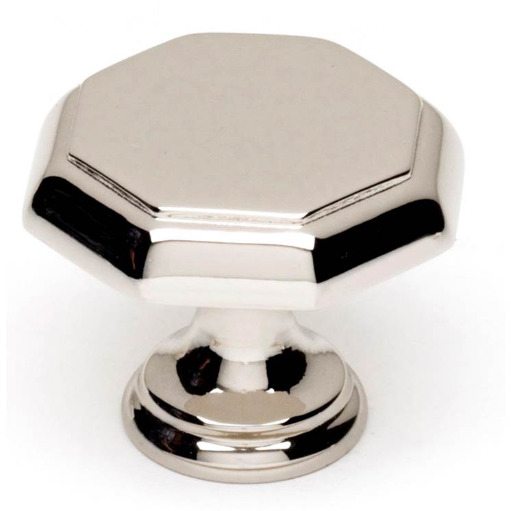 Creations® CONTEMPORARY Series A828-14-PN Cabinet Knob, 1-1/4 in L, Hexagon, 1-1/8 in Projection, Brass, Polished Nickel