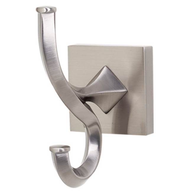 Creations® CONTEMPORARY II Series A8499-SN Robe Hook, 2 in L, 4 in H, Brass, Satin Nickel