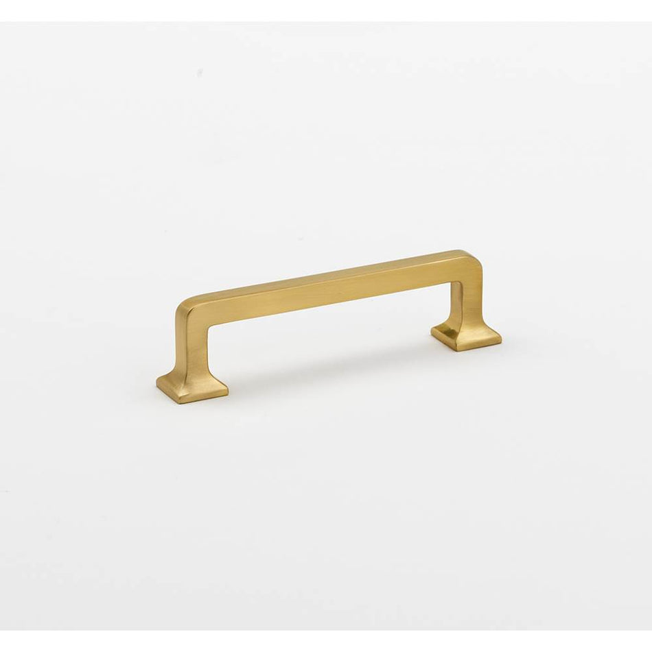 Creations® MILLENNIUM Series A950-35-SB Cabinet Pull, 4-1/8 in L Handle, 1-1/8 in Projection, Brass, Satin Brass