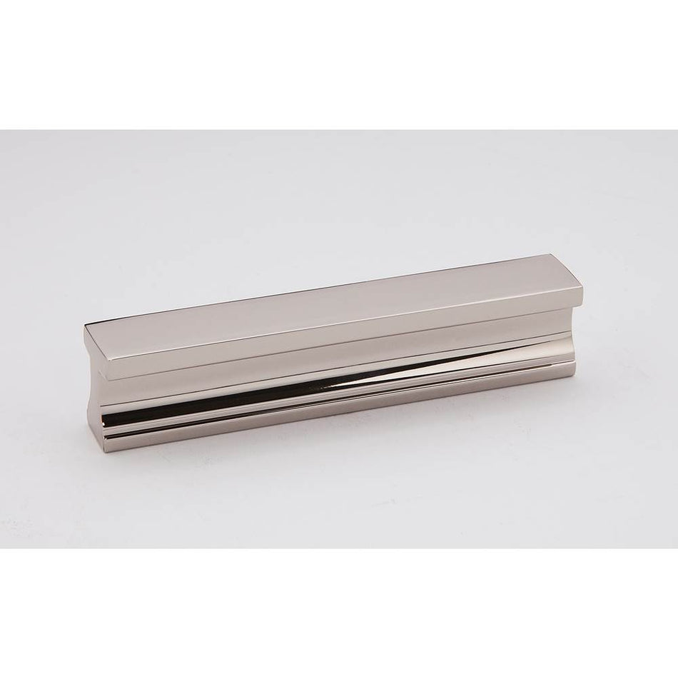 Creations® LINEAR Series A965-3-PN Tab Cabinet Pull, 3-1/2 in L Handle, 7/8 in Projection, Brass, Polished Nickel