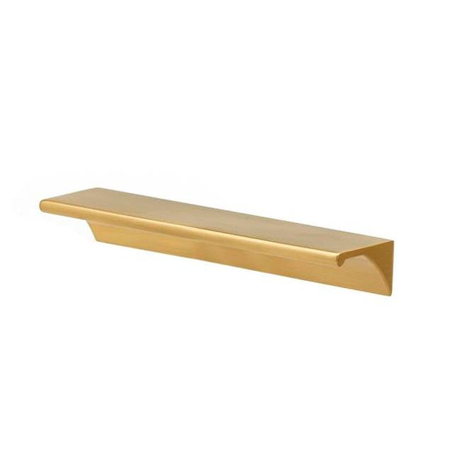 Creations® TAB PULLS Series A970-4-SB Cabinet Pull, 4-1/2 in L Handle, 1 in Projection, Brass, Satin Brass