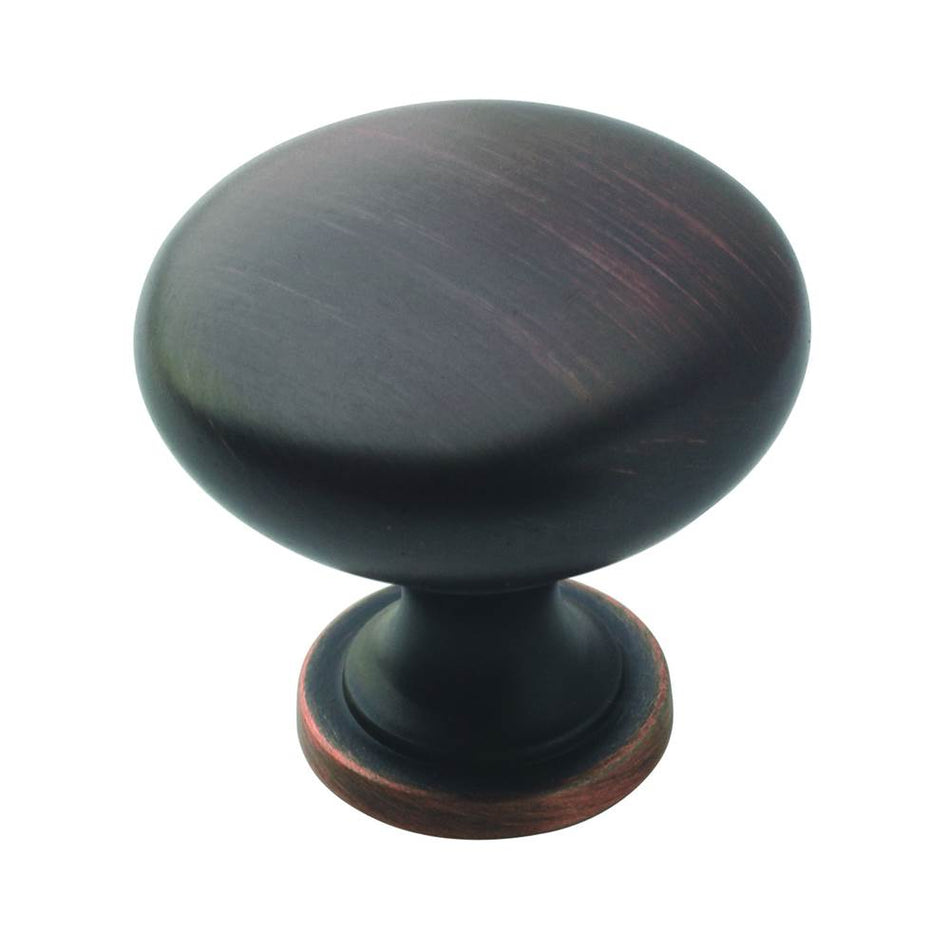 Amerock® Edona Series TEN53005ORB Cabinet Knob, 1-1/4 in Dia, 1-1/4 in L, 1-1/8 in Projection, Zinc, Oil-Rubbed Bronze