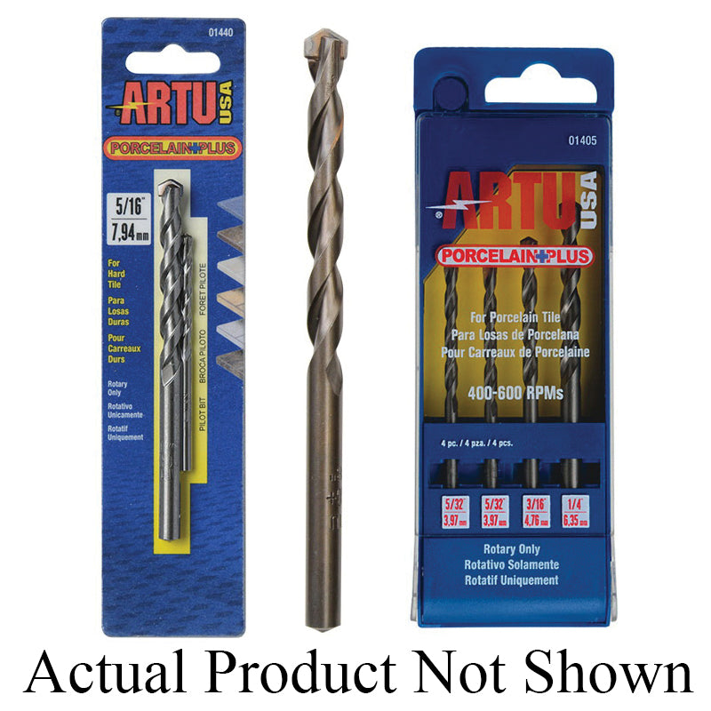 ARTU® PORCELAIN PLUS 01425 Drill Bit, 5/32 in Drill, 1-1/2 in L Flute, 3-1/8 in OAL, Cobalt Tungsten Carbide