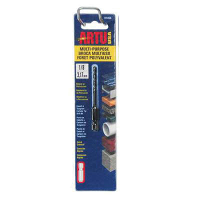 ARTU® 01456 Quick Connect Drill Bit, 1-1/4 in L Flute, 2-7/8 in OAL, Steel