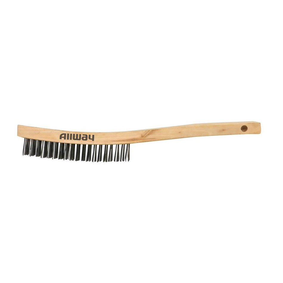 Allway® WBC319 Labeled Wire Brush, High Carbon Steel Bristle, Wood Handle