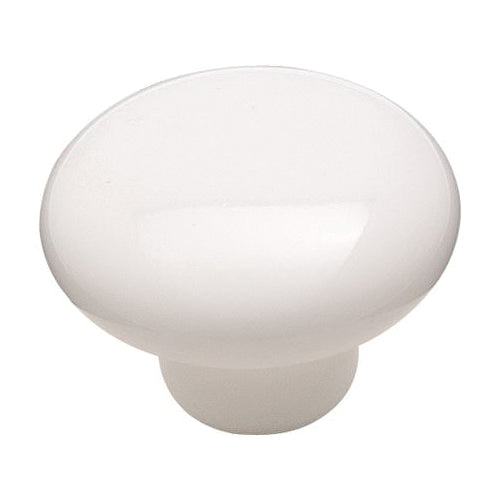 Amerock® 217WHT Knob, 1-1/2 in Dia, 1-1/2 in L, 1-1/16 in Projection, Ceramic