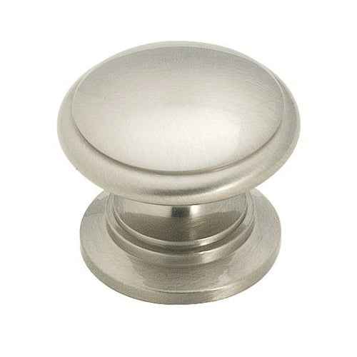 Amerock® BP1466G10 Knob, 1-1/4 in Dia, 1-1/4 in L, 1 in Projection, Brass, Satin Nickel