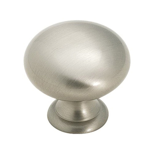 Amerock® BP1950HG10 Knob, 1-1/4 in Dia, 1-1/4 in L, 1-1/8 in Projection, Brass, Satin Nickel