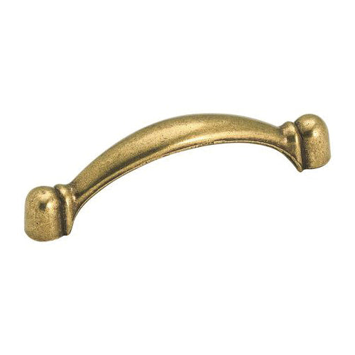 Amerock® BP3441BB Cabinet Pull, 3-7/16 in L Handle, 15/16 in Projection, Zinc, Burnished Brass