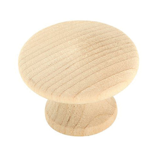 Amerock® BP811WD Knob, 1-1/4 in Dia, 1-1/4 in L, 15/16 in Projection, Wood