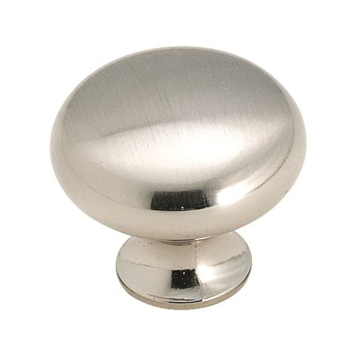 Amerock® BP853G9 Knob, 1-3/16 in Dia, 1-3/16 in L, 1 in Projection, Zinc, Sterling Nickel