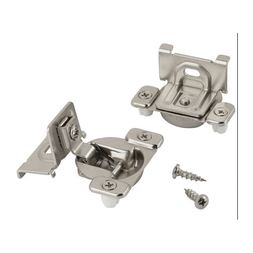 Amerock® BPR2811J2314 Overlay Hinge, Concealed, Self-Closing Hinge, Steel Hinge, Nickel-Plated Hinge Finish