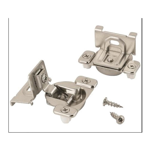 Amerock® BPR2811J2314 Overlay Hinge, Concealed, Self-Closing Hinge, Steel Hinge, Nickel-Plated Hinge Finish