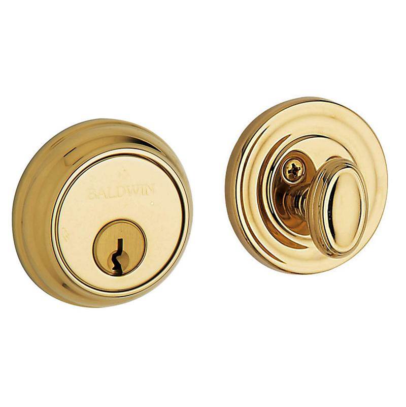 BALDWIN® Estate 8000 Series 8031.003 Deadbolt, Brass/Steel, Polished Brass, 2-3/8 to 2-3/4 in Backset