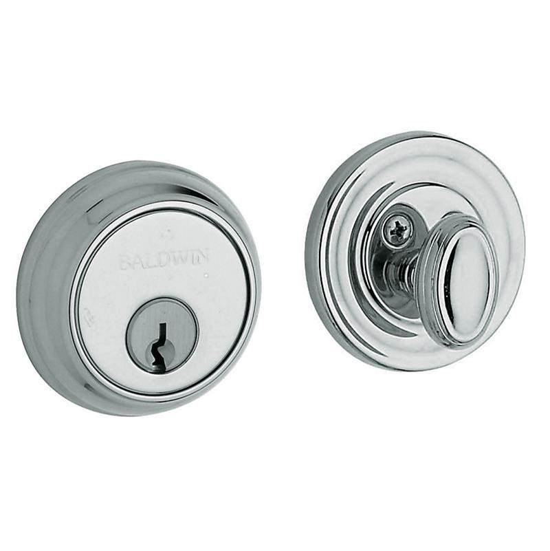 BALDWIN® Estate 8000 Series 8031.260 Deadbolt, Brass/Steel, Polished Chrome, 2-3/8 to 2-3/4 in Backset