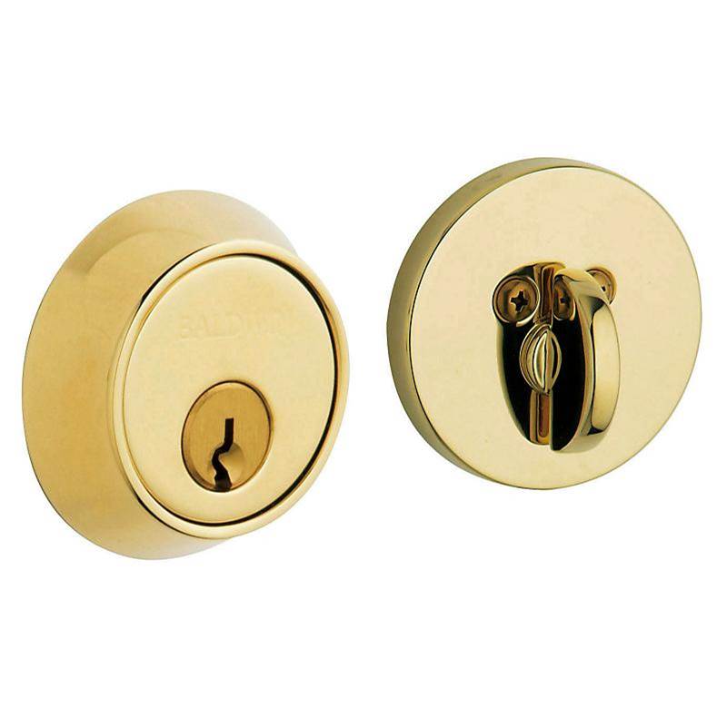 BALDWIN® Estate 8000 Series 8041.003 Deadbolt, Brass/Steel, Polished Brass, 2-3/8 to 2-3/4 in Backset