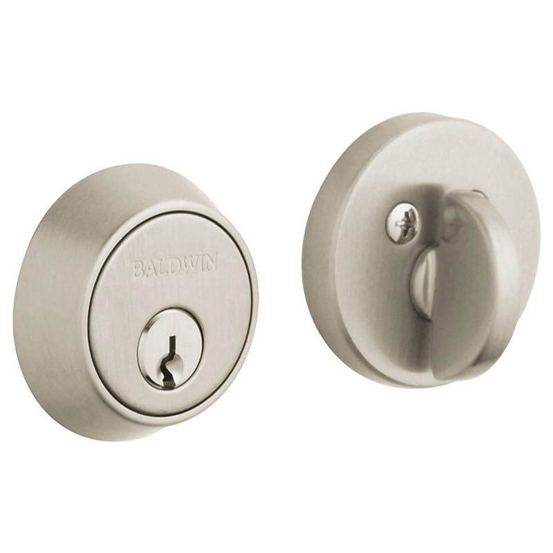 BALDWIN® Estate 8000 Series 8041.150 Deadbolt, Brass/Steel, Satin Nickel, 2-3/8 to 2-3/4 in Backset