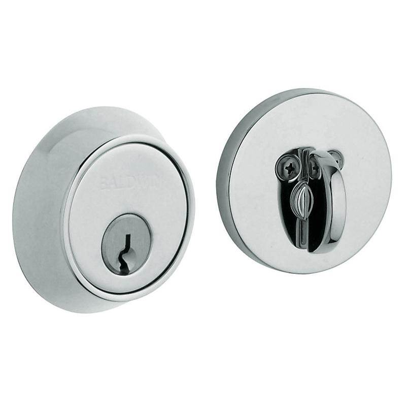 BALDWIN® Estate 8000 Series 8041.260 Deadbolt, Brass/Steel, Polished Chrome, 2-3/8 to 2-3/4 in Backset