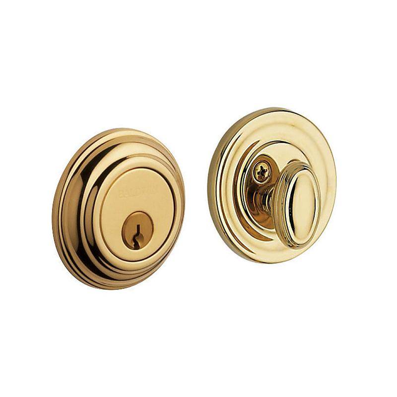 BALDWIN® Estate 8200 Series 8231.003 Deadbolt, Brass/Steel, Polished Brass, 2-3/8 to 2-3/4 in Backset