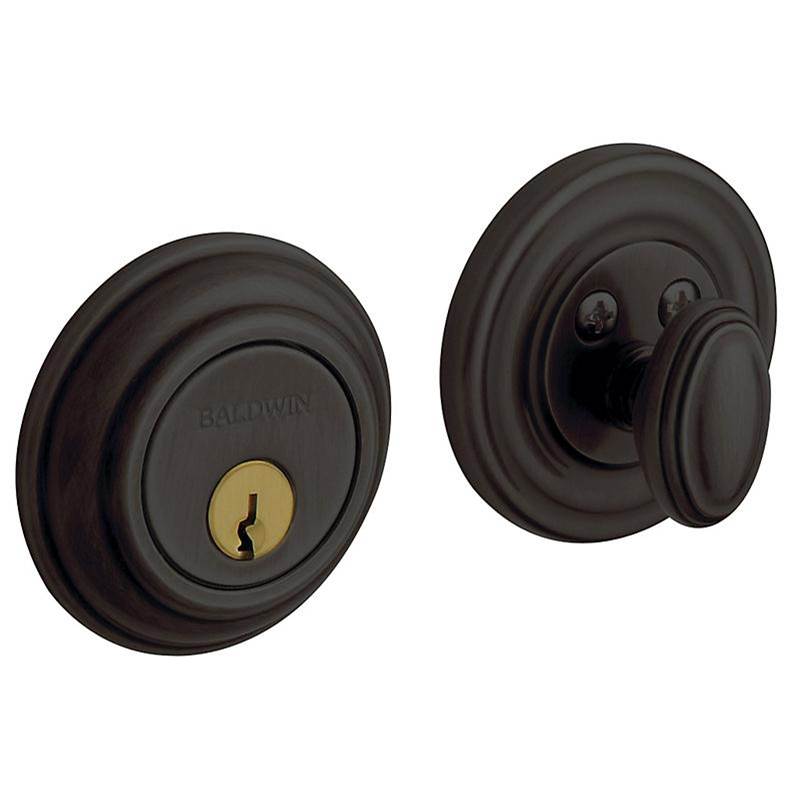 BALDWIN® Estate 8200 Series 8231.102 Deadbolt, Brass/Steel, Oil-Rubbed Bronze, 2-3/8 to 2-3/4 in Backset