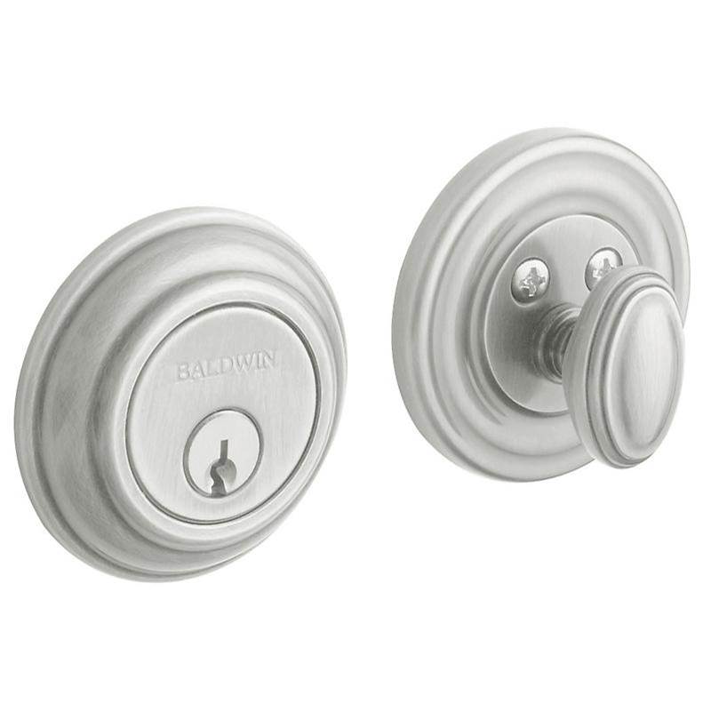 BALDWIN® Estate 8200 Series 8231.264 Deadbolt, Brass/Steel, Satin Chrome, 2-3/8 to 2-3/4 in Backset