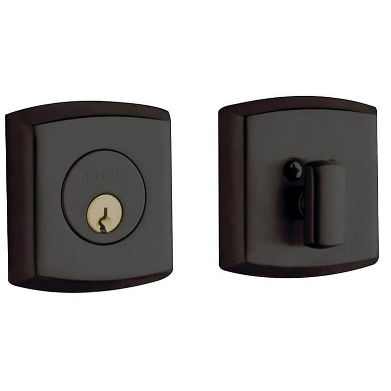 BALDWIN® Soho® Estate 8200 Series 8285.102 Deadbolt, Brass/Steel, Oil-Rubbed Bronze, 2-3/8 to 2-3/4 in Backset