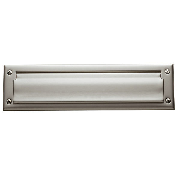 BALDWIN® 0012 Series 0012.003 Letter Box Plate, 13 in L, 3-5/8 in W, Brass, PVD Satin Nickel