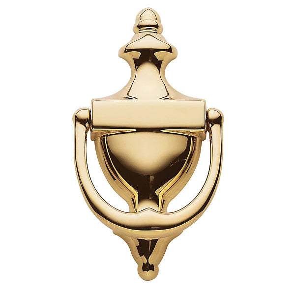 BALDWIN® 0102 COLONIAL Series 0102.003 Traditional Door Knocker, 3-1/2 in W, 6-1/2 in H, Rustic, Brass