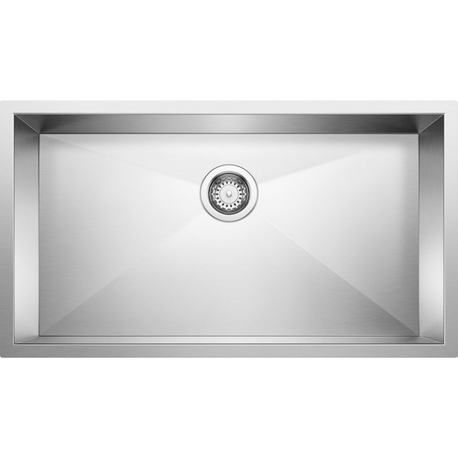 BLANCO Quatrus™ R0 518172 Kitchen Sink, Rectangular, 304 Stainless Steel, Satin, Import