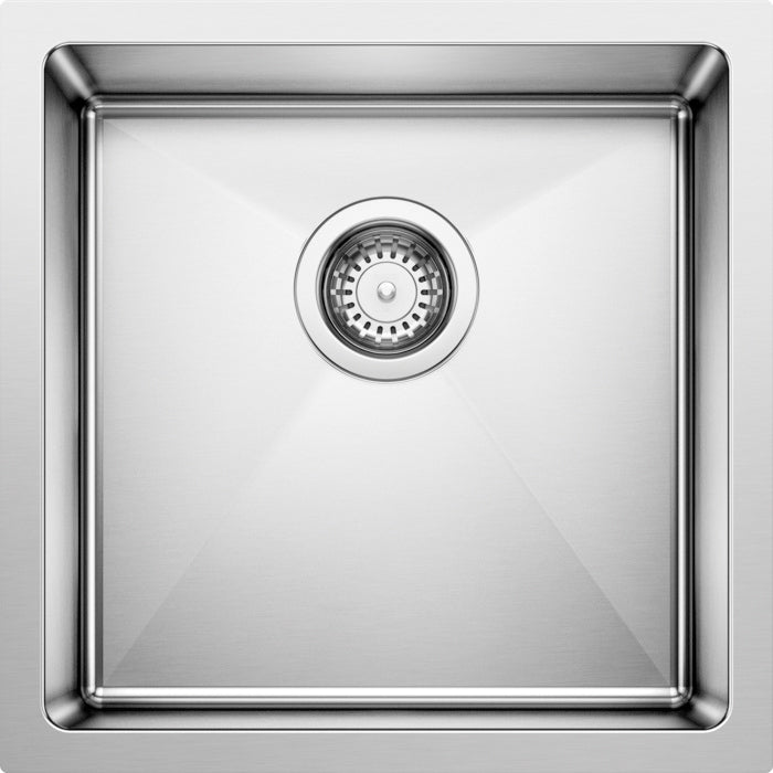 BLANCO Quatrus™ R15 519545 Kitchen Bar Sink, Square, 304 Stainless Steel, Satin, Import