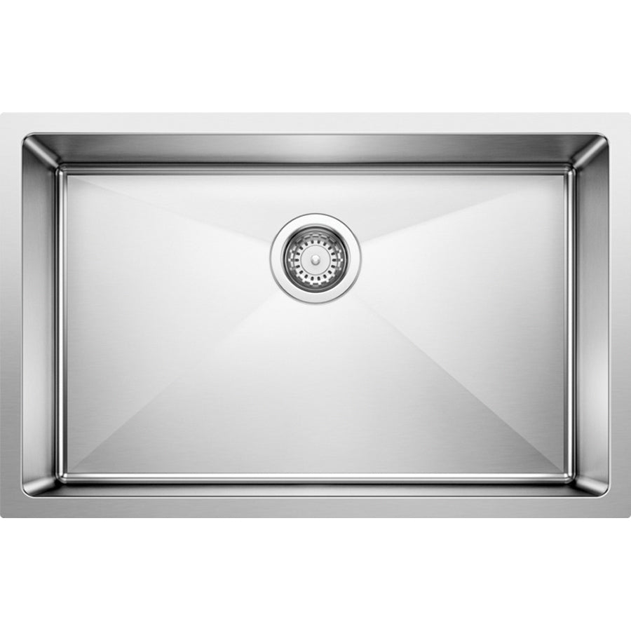 BLANCO Quatrus™ R15 521484 Kitchen Sink, Rectangular, 304 Stainless Steel, Satin, Import