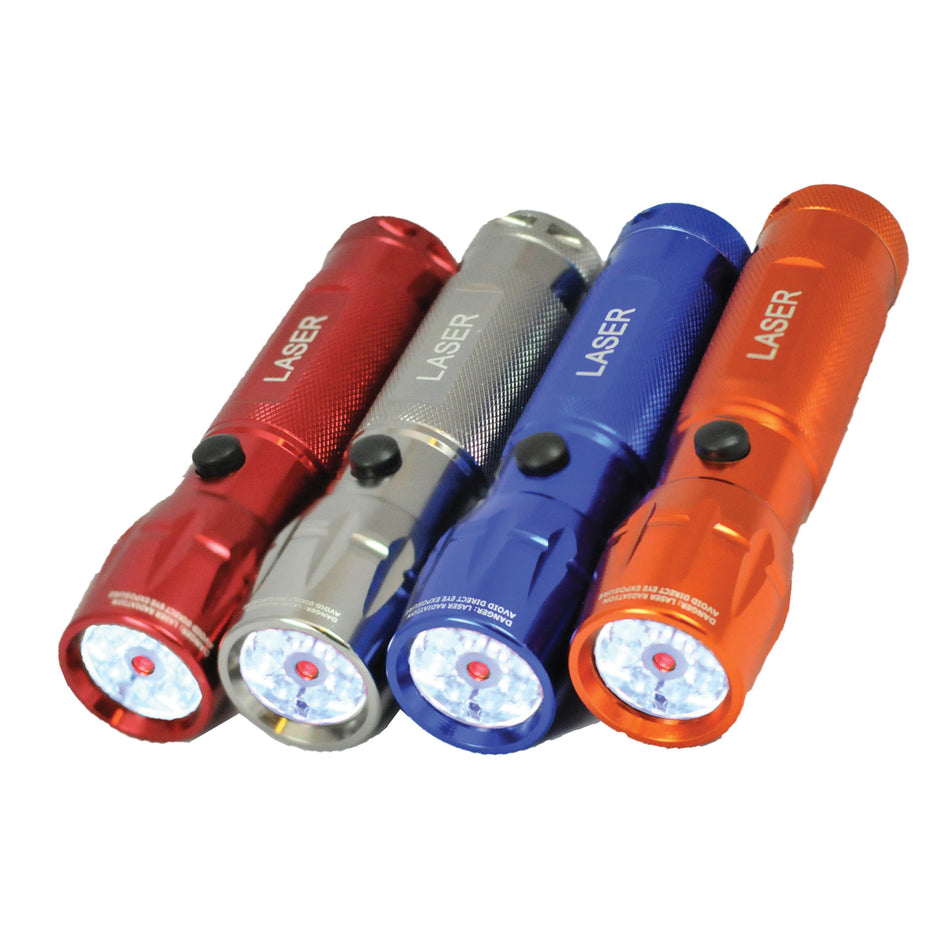 BLAZING LEDz 900217 8-In-1 Laser Flashlight With Laser Pointer, LED Bulb, 8 -Bulb, 3 -Battery