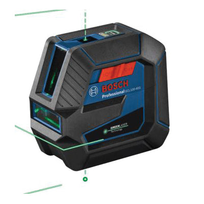 BOSCH GCL100-40G Self-Leveling Cross Line Laser With Plumb Point, 165 ft Measuring Range, +/-1/8 to 9/32 in Accuracy