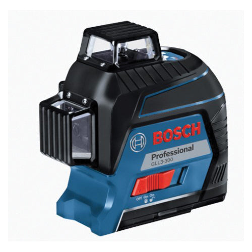 BOSCH GLL3-300 Leveling and Alignment Line Laser Kit, 200 ft Working Range without Detector, 4 deg Leveling, Red Laser