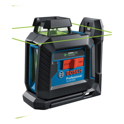 BOSCH GLL50-40G Self-Leveling Cross Line Laser, 100 ft Measuring Range, +/-3/16 in Accuracy