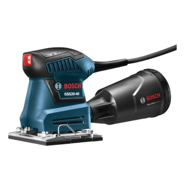 BOSCH GSS20-40 Orbital Finishing Sander, Tool/Kit: Tool, 4 x 4-1/2 in Pad, 12000 opm Orbits per Minute, 120 V