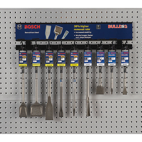 BOSCH Bulldog™ Xtreme HS1427 Wide Spade Chisel, 2-1/2 in W Blade, Flat Blade, 10 in OAL, SDS-Plus® Shank, Steel