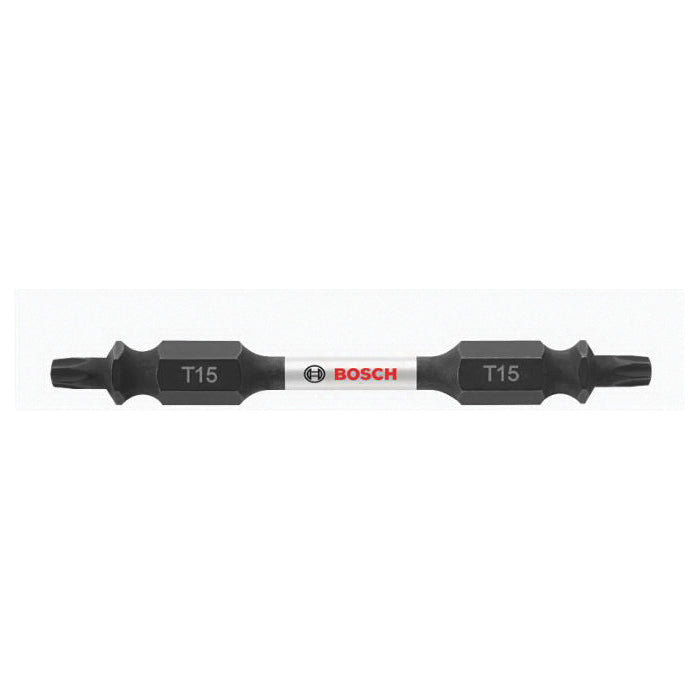 BOSCH Impact Tough™ ITDET152503 Impact Driver Bit, Torx® Point, T15 Point, 2-1/2 in OAL, 1/4 in Shank, Double End