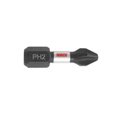 BOSCH Impact Tough™ ITPH2105 Impact Driver Bit, Phillips Point, P2 Point, 1 in OAL, 1/4 in Shank