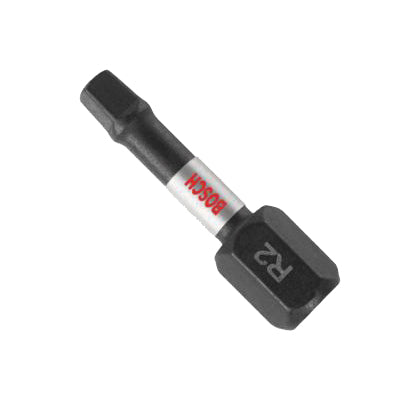 BOSCH Impact Tough™ ITSQ2102 Impact Driver Bit, Square Point, R2 Point, 1 in OAL, 1/4 in Shank