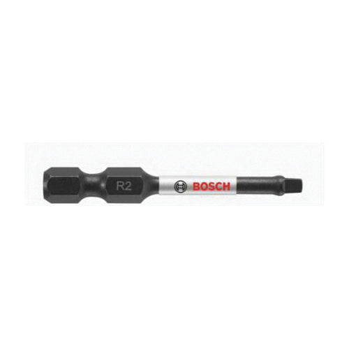 BOSCH Impact Tough™ ITSQ2205 Impact Driver Bit, Square Point, R2 Point, 2 in OAL, 1/4 in Shank