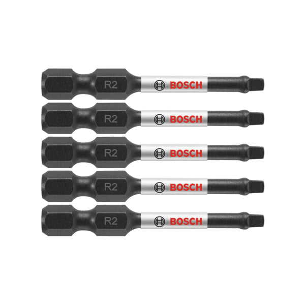 BOSCH Impact Tough™ ITSQ2205 Impact Driver Bit, Square Point, R2 Point, 2 in OAL, 1/4 in Shank