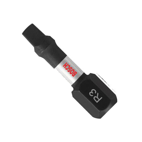 BOSCH Impact Tough™ ITSQ3102 Impact Driver Bit, Square Point, R3 Point, 1 in OAL, 1/4 in Shank