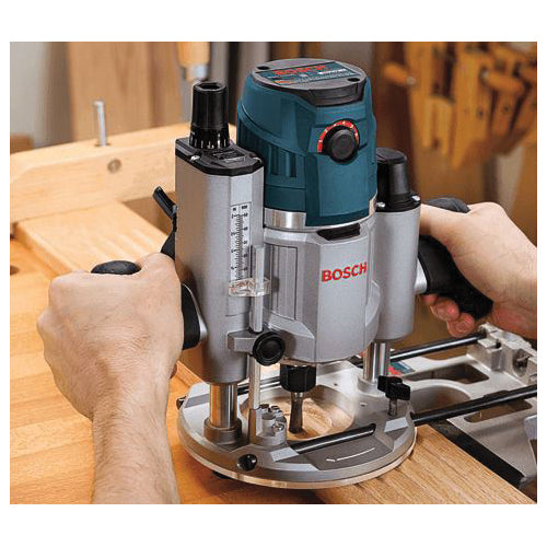 BOSCH MRP23EVS Electronic Plunge Base Router, Tool/Kit: Kit, 3-5/16 in Base, 1/2 in, 1/4 in Collet, 120 V, 2.3 hp