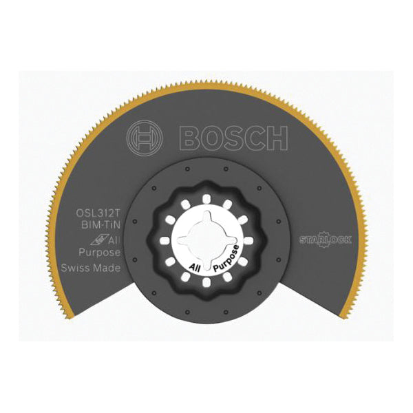 BOSCH Starlock® OSL312T Bi-Metal Oscillating Multi-Tool Saw Blade, 3 in L Blade, 3-1/2 in W Blade, Titanium Blade