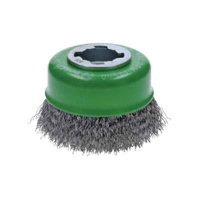 BOSCH X-LOCK® WBX319 Cup Brush, 3 in Dia Brush, Crimped Bristle, Stainless Steel Bristle