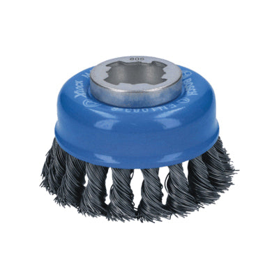 BOSCH X-LOCK® WBX328 1-Row Cup Brush, 3 in Dia Brush, Knotted Bristle, Carbon Steel Bristle