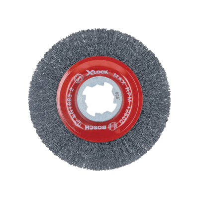 BOSCH X-LOCK® WBX418 Wire Wheel, 4-1/2 in Dia Brush, Crimped Bristle, Carbon Steel Bristle